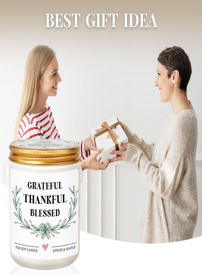 Hakumata Gifts for Women Men, Grateful Thankful Blessed Candle Gift - Apple Maple Scented, Thanksgiving Housewarming Gifts for Hostess Friend, Christian Gift for Women, Fall Decorations for Home - Image 2