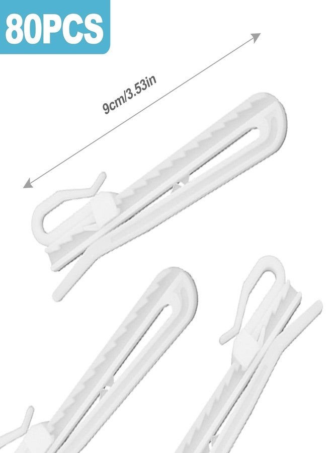 CoguZed 80-Piece Adjustable Plastic Pinch Pleat Curtain Hooks - Ratchet-System Pleat Hooks for Drapes, Windows, Doors & Shower Curtains - Image 2