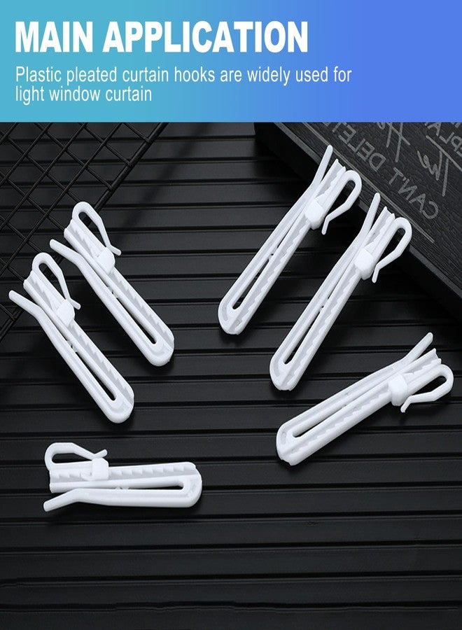 CoguZed 80-Piece Adjustable Plastic Pinch Pleat Curtain Hooks - Ratchet-System Pleat Hooks for Drapes, Windows, Doors & Shower Curtains - Image 4