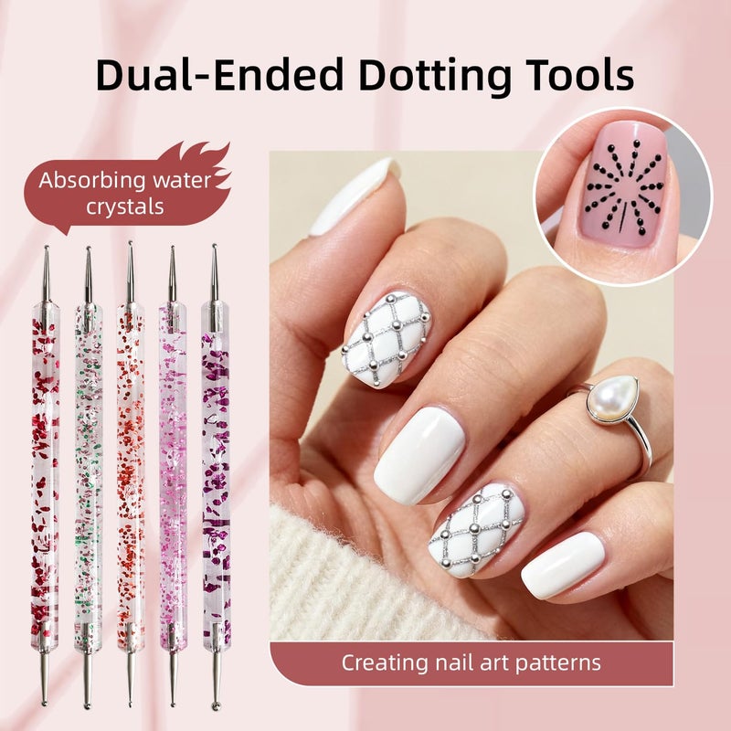 JODSONE 32Pcs Nail Art Brushes kit,Nail Art Tool Set,Dotting Tools,French Manicure,Dust Brush,Striping Brushes for Long Lines,Drawing Pen Painting Pen for Gel Polish Design Supply - Image 2