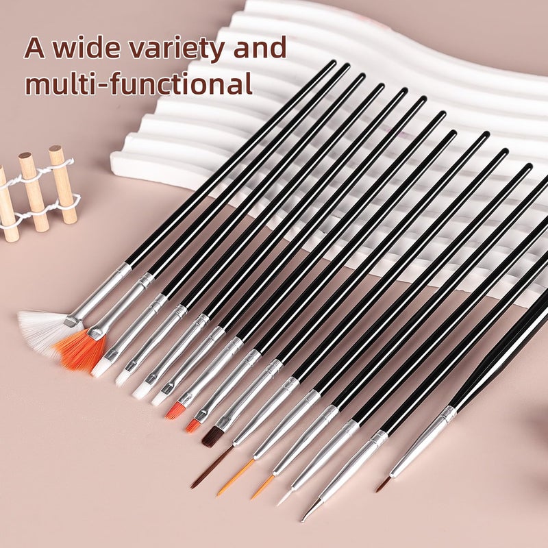 JODSONE 32Pcs Nail Art Brushes kit,Nail Art Tool Set,Dotting Tools,French Manicure,Dust Brush,Striping Brushes for Long Lines,Drawing Pen Painting Pen for Gel Polish Design Supply - Image 5