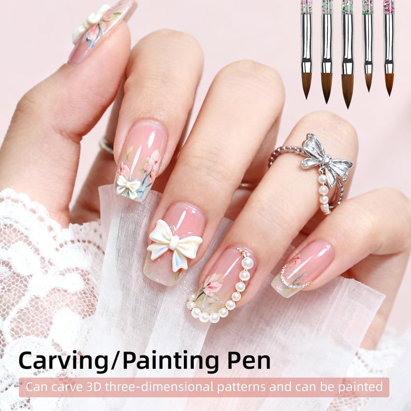 JODSONE 32Pcs Nail Art Brushes kit,Nail Art Tool Set,Dotting Tools,French Manicure,Dust Brush,Striping Brushes for Long Lines,Drawing Pen Painting Pen for Gel Polish Design Supply - Image 4