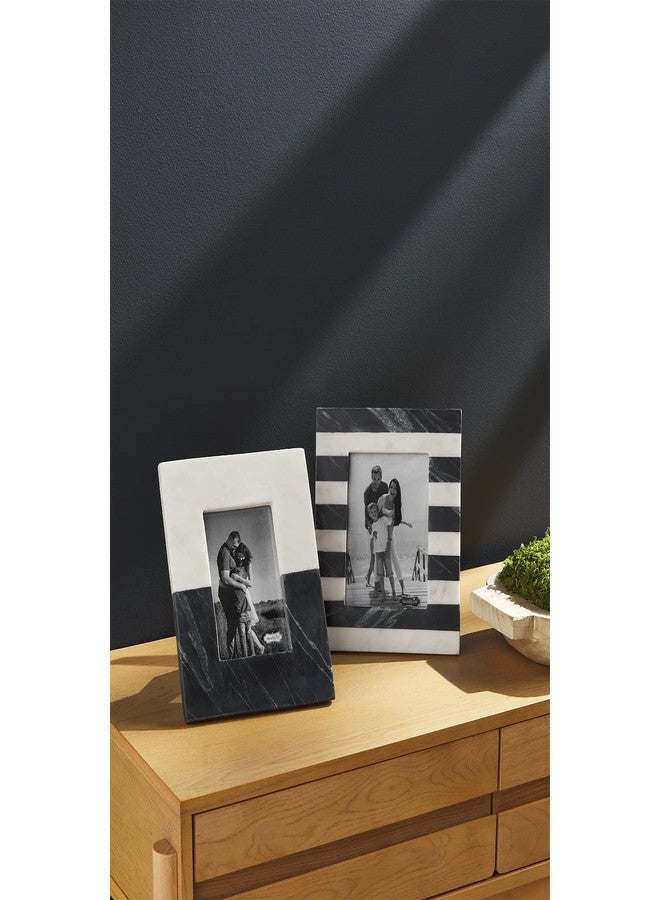 Mud Pie Black and White Marble Frame, 5 x 7 - Image 2