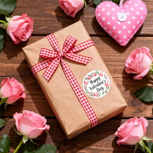 Yewfold Happy Valentines Day Stickers,2 Inch Round 60Pcs Valentines Day Stickers for Gift Wrapping, Envelopes, Cards, DIY Crafts (Rose) - Image 4