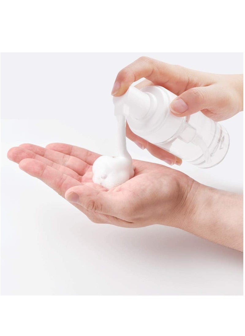 GUDOO 100ML Empty Bottle Travel Soap Bottle, Mini Plastic Foam Dispenser Bottle Foaming Soap Pump Dispenser & BPA Free for Travel Cleaning Cosmetics Packaging  4 Pcs  - Image 3
