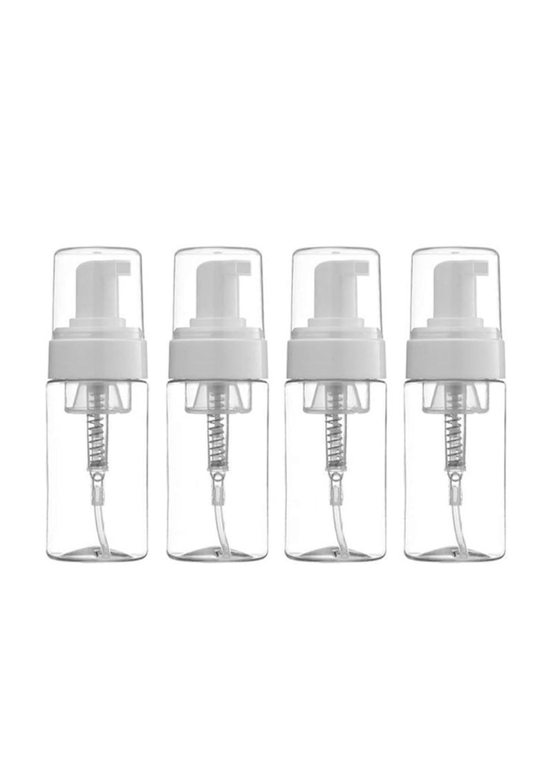 GUDOO 100ML Empty Bottle Travel Soap Bottle, Mini Plastic Foam Dispenser Bottle Foaming Soap Pump Dispenser & BPA Free for Travel Cleaning Cosmetics Packaging  4 Pcs  - Image 1