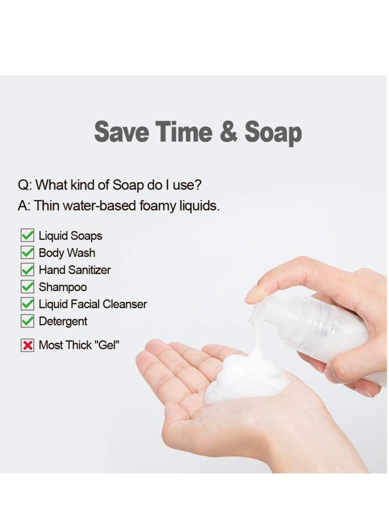 GUDOO 100ML Empty Bottle Travel Soap Bottle, Mini Plastic Foam Dispenser Bottle Foaming Soap Pump Dispenser & BPA Free for Travel Cleaning Cosmetics Packaging  4 Pcs  - Image 5