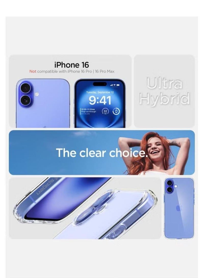سبايجن غطاء حماية فائق الجودة لهاتف iPhone 16 (2024) - شفاف للغاية - Image 2