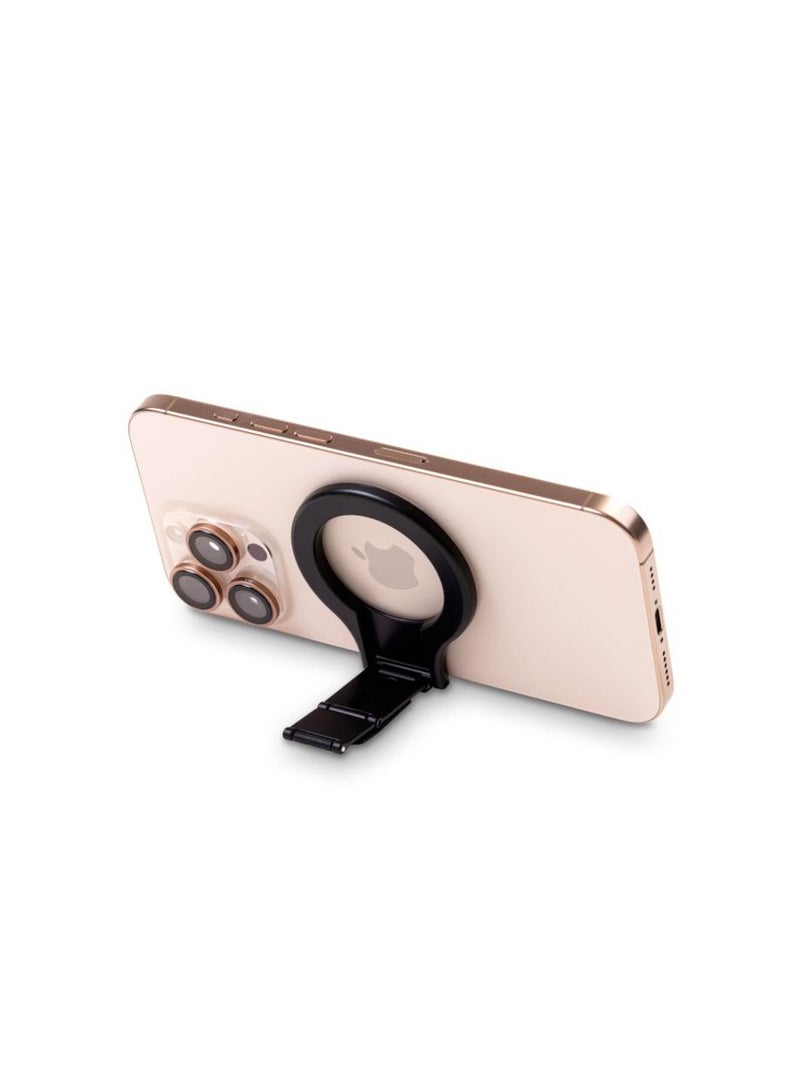 دارك مسكة ايفون ماج سيف و ستاند مع هولدر ثلاثة في واحد اسود تيتانيوم - Image 2