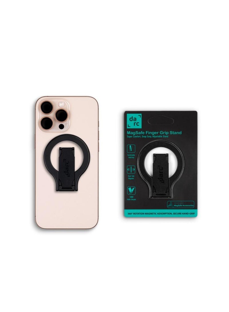 دارك مسكة ايفون ماج سيف و ستاند مع هولدر ثلاثة في واحد اسود تيتانيوم - Image 1