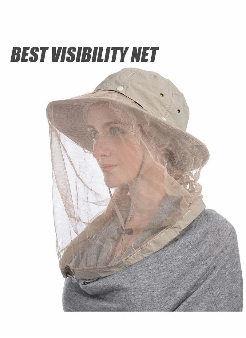 Generic - Head Net Hat, 50+ UPF Protection Safari Hat with Removable Mesh Hidden Netting - Image 1