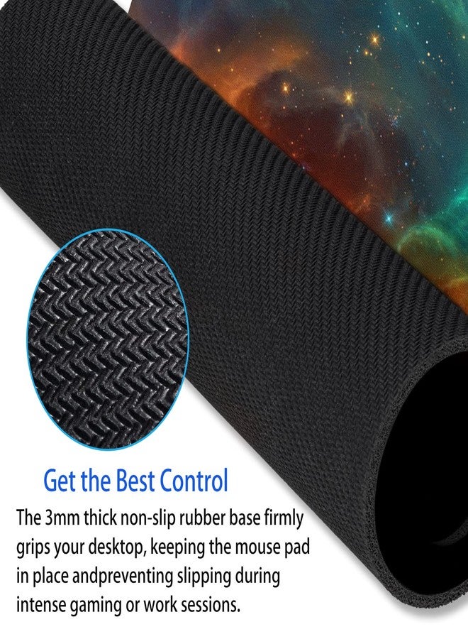SHALYSONG Galaxy Mouse pad, Orange and Cyan Nebula Mouse Pads Office Computer Mousepad, Non-Slip Washable Small Mouse mat 9.5 X 7.9 inch - Image 4