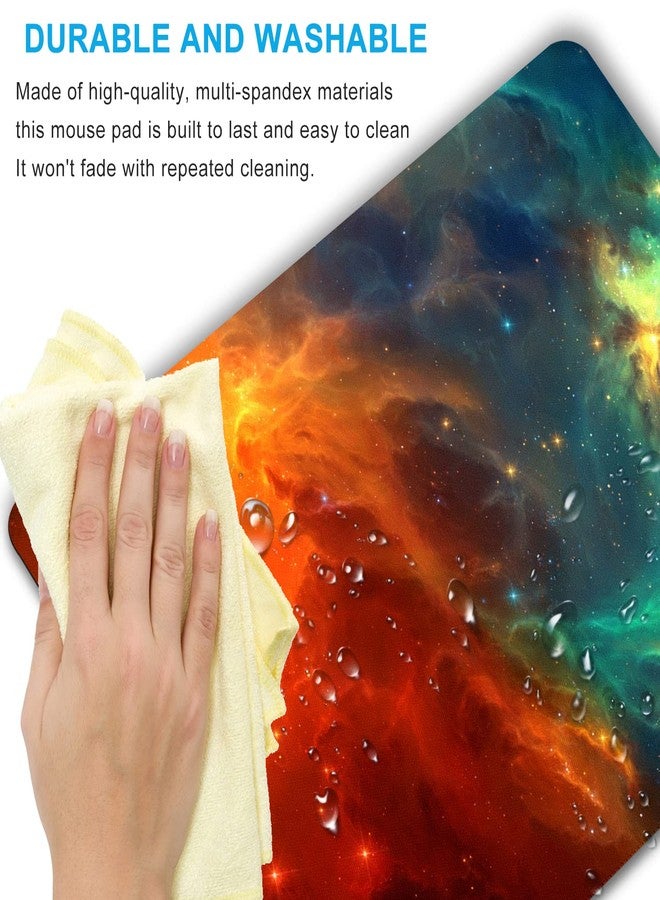 SHALYSONG Galaxy Mouse pad, Orange and Cyan Nebula Mouse Pads Office Computer Mousepad, Non-Slip Washable Small Mouse mat 9.5 X 7.9 inch - Image 5