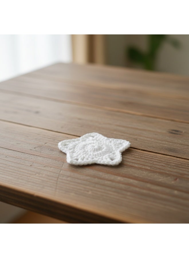 Handmade Crochet Coaster – Star Shape  Drink Coaster – Heat Resistant Coffee & Tea Coaster –  Boho Table Decor - Image 4