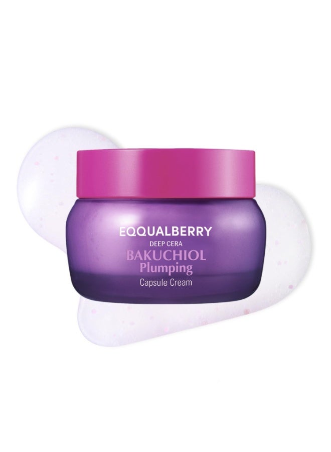 إيكوالبيري كريم كبسولة Bakuchiol Plumping - مرطب بديل للريتينول لتثبيت ورعاية المسام مع 99٪ Bakuchiol النقي ، 5 أنواع من الكولاجين ومجمع السيراميد ، 1.69 fl.oz / 50ml - Image 1