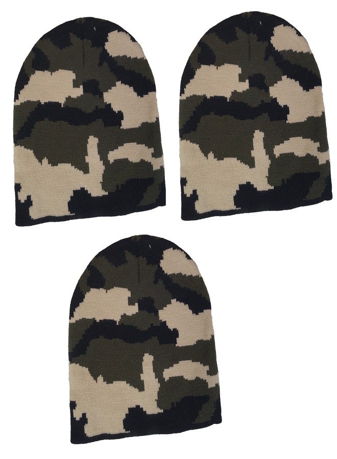 Zacharias قبعة صوفية رجالية من زكرياس، عبوة من 3 قطع، Z-Army-Beanie-PO3 متعددة الألوان - Image 1