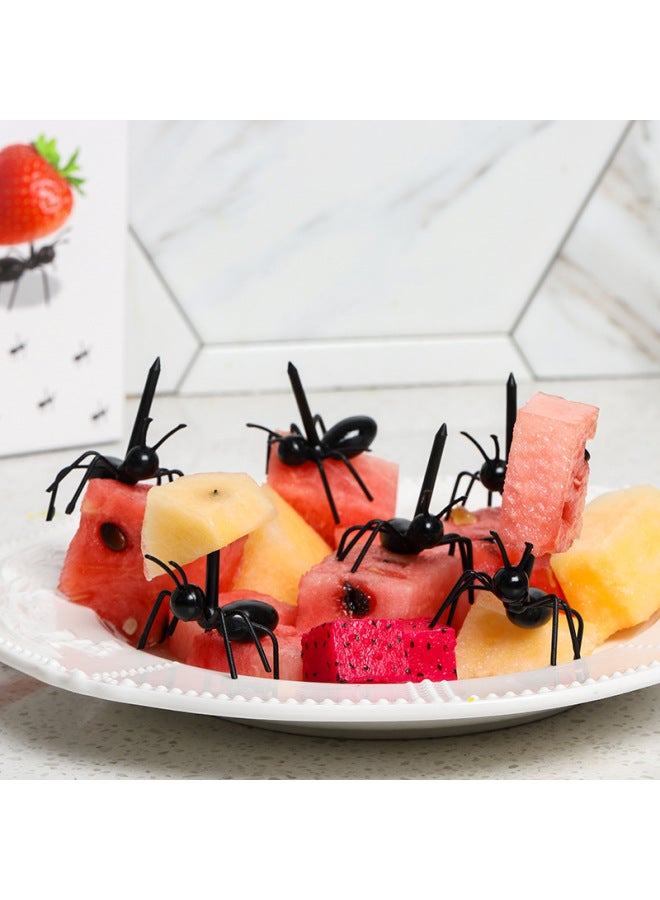 Hot Ant Moving Fruit Fork Creative Snack Fork Plastic Ant Party Fruit Cake Fork 12 Pack-Specifications:12 Pack Ant/opp Bag  - Image 3