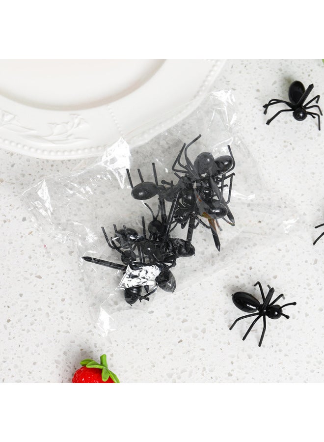 Hot Ant Moving Fruit Fork Creative Snack Fork Plastic Ant Party Fruit Cake Fork 12 Pack-Specifications:12 Pack Ant/opp Bag  - Image 1