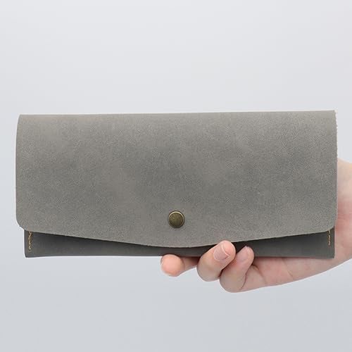NatSumeBasics Grey Money Wallet Faux Leather Budget Money Dollar Bill Receipt Coupon Cash Holder Credit Card Organizer for Women and Men (Grey) - Image 2