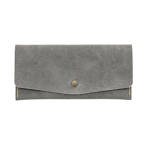 NatSumeBasics Grey Money Wallet Faux Leather Budget Money Dollar Bill Receipt Coupon Cash Holder Credit Card Organizer for Women and Men (Grey) - Image 1