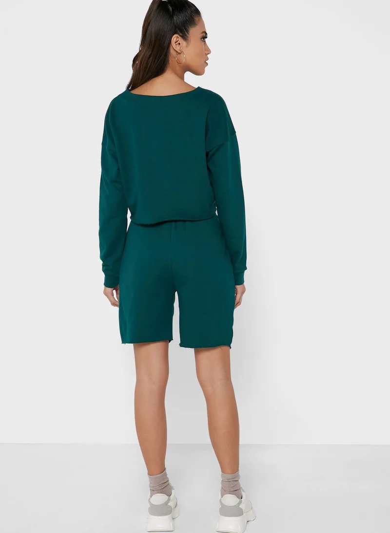 Ginger Basics Cropped Sweatshirt & Cycling Shorts Set