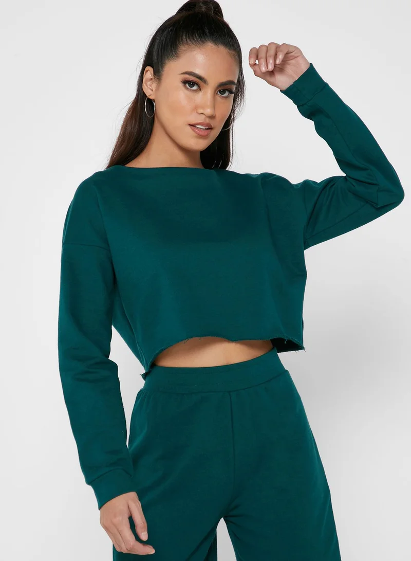 Ginger Basics Cropped Sweatshirt & Cycling Shorts Set