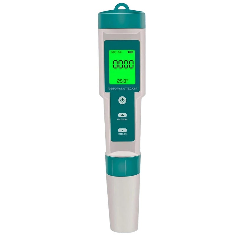 Digital Ph Meter, 7-in-1 Water Quality Tester for Water, Ec, Salinity, Orp, Sg, Mineral Content, Temp Backlight, Accurate Measurement for Aquariums, Pools, Food, More - Image 1