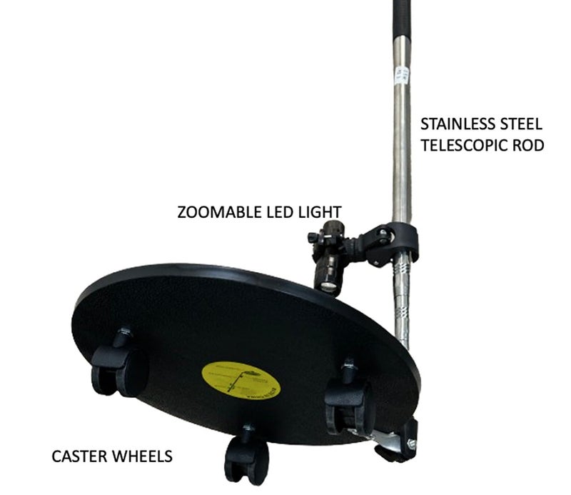 WYATT Under Vehicle Inspection Security Mirror With Stainless Steel Telescoping Rod With Caster Wheels polymer Lens - Image 2