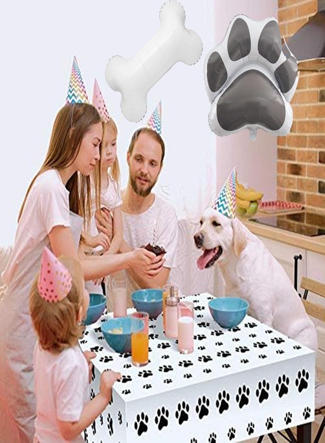 DYT 6 Pcs Dog Bone & Paw Print Foil Balloons, 30 Inch, White, Reusable, Pet Birthday Party Decoration Supplies - Image 5