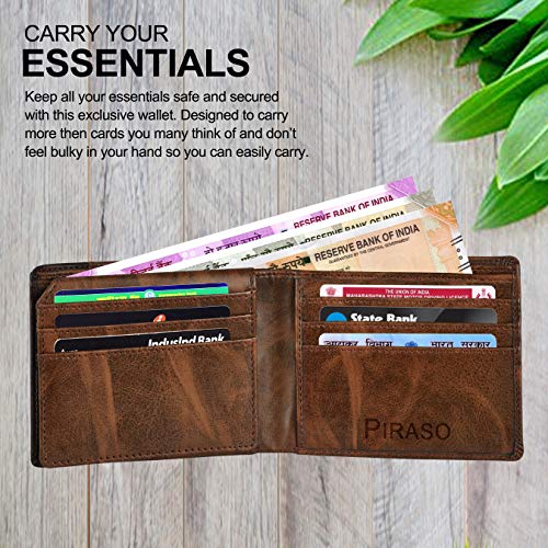 PIRASO Men's Artificial Leather Wallet (Brown) - Image 3