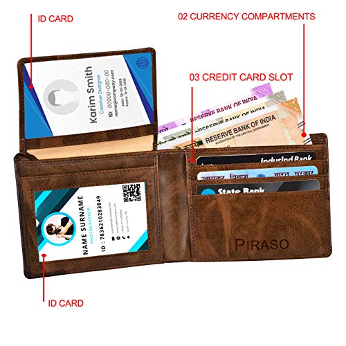 PIRASO Men's Artificial Leather Wallet (Brown) - Image 4