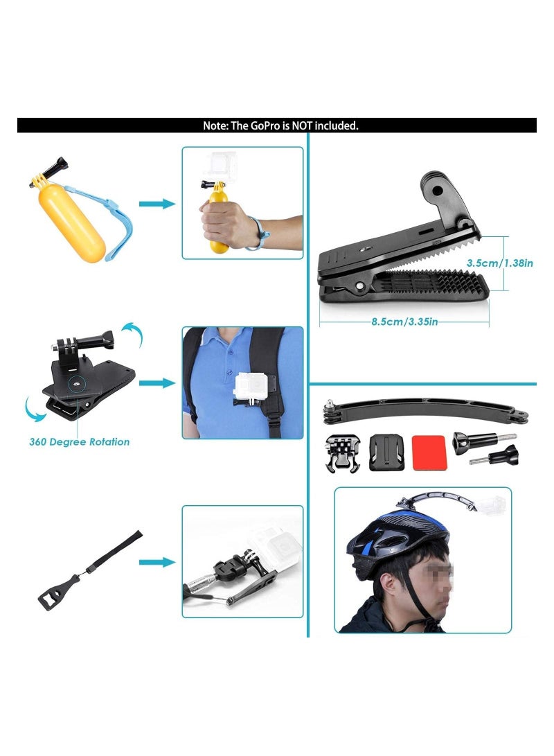 Arabest 50-In-1 Action Camera Accessory Kit, Compatible with GoPro Hero10/Hero9/Hero8/Hero7, Insta360, DJI Osmo Action, AKASO, APEMAN, Campark, SJCAM - Image 4