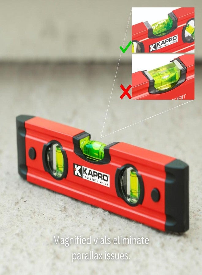 Kapro - 779T Magnetic Aluminum Torpedo Level - Features Shockproof Acrylic Vials, Rubber Endcaps, and Wall Grip - Magnetic - VPA Tested - 9” - Image 5
