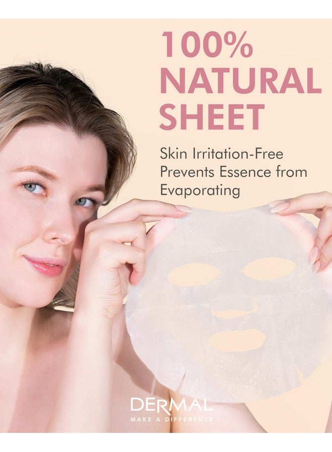 DERMAL Wine Collagen Essence Korean Facial Mask Sheet Pack Of 10 Hydrating & Revitalizing Tired Skin Elasticity Radiant Skin Hypoallergenic Skin Friendly Sheet - Image 5