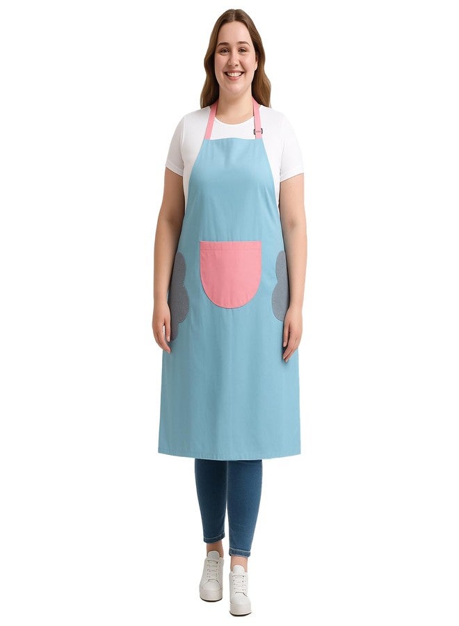 King Mills Plus Size Washable Kitchen Apron, with Pockets For Dishwashing, Cooking, Kitchen Use, Easy to Clean and Attached with Towel For Handwipe. - Image 1