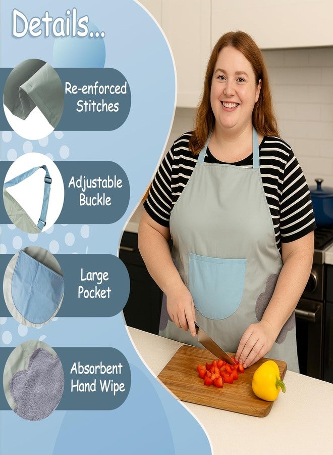 King Mills Plus Size Washable Kitchen Apron, with Pockets For Dishwashing, Cooking, Kitchen Use, Easy to Clean and Attached with Towel For Handwipe. - Image 4