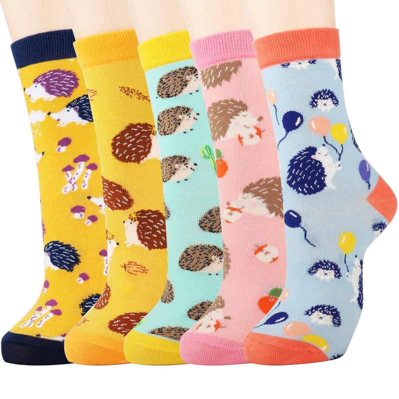 Jeasona Womenâ€™s Cute Hedgehog Socks Hedgehog Gifts for Women Mom Teenage Girls - Image 1