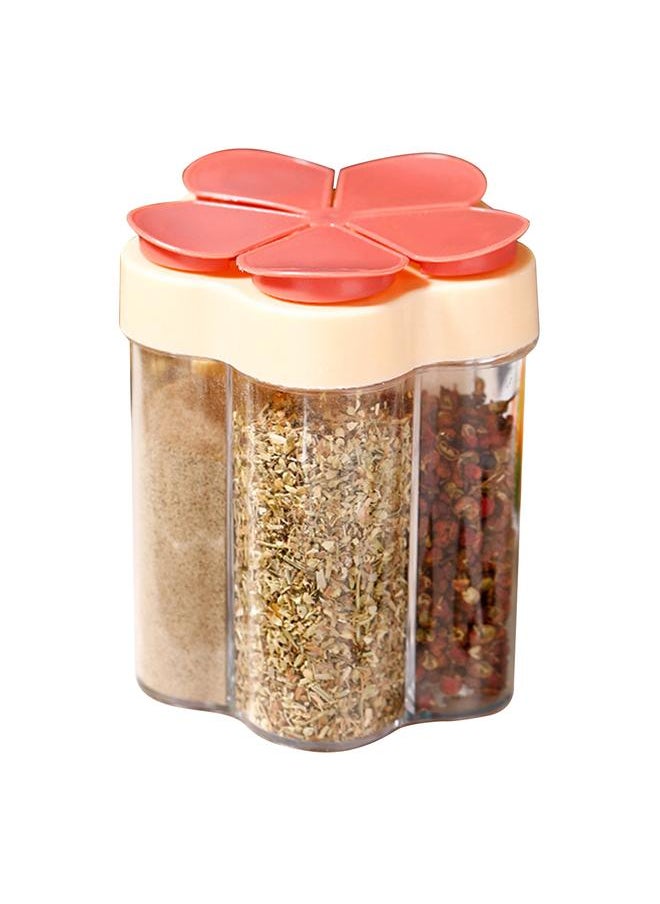 Thoraya 5 In 1 Travel Spice Containers Shaker Jars Clear Plastic Container Jars Airtight Cap for Kitchen Household Camping Red  - Image 1