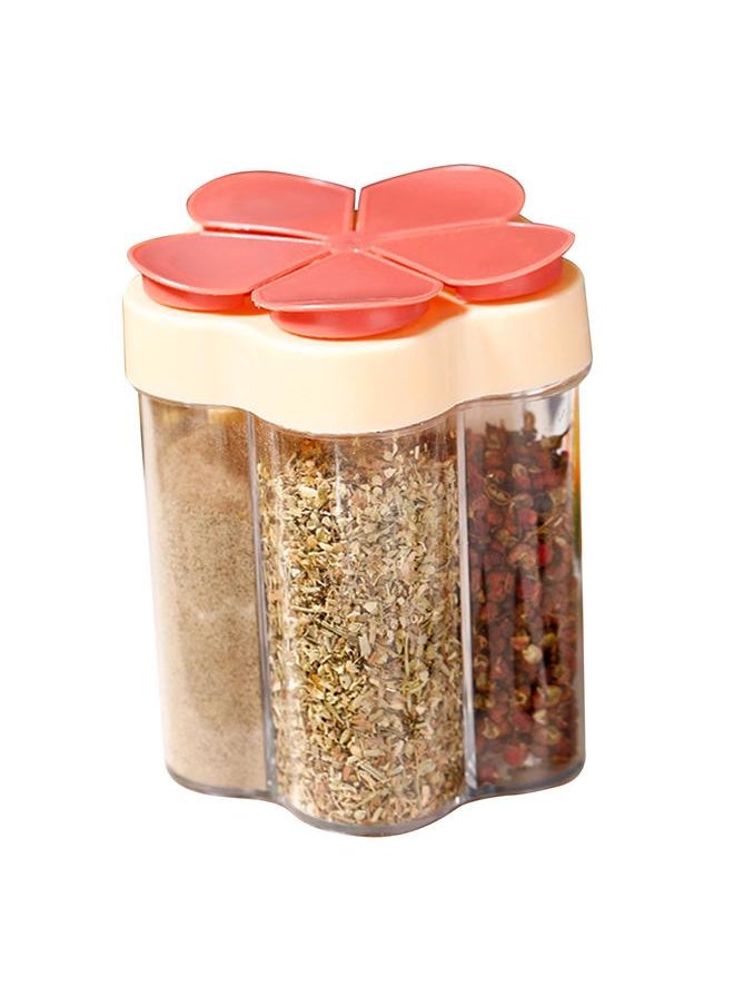 Thoraya 5 In 1 Travel Spice Containers Shaker Jars Clear Plastic Container Jars Airtight Cap for Kitchen Household Camping Red  - Image 3