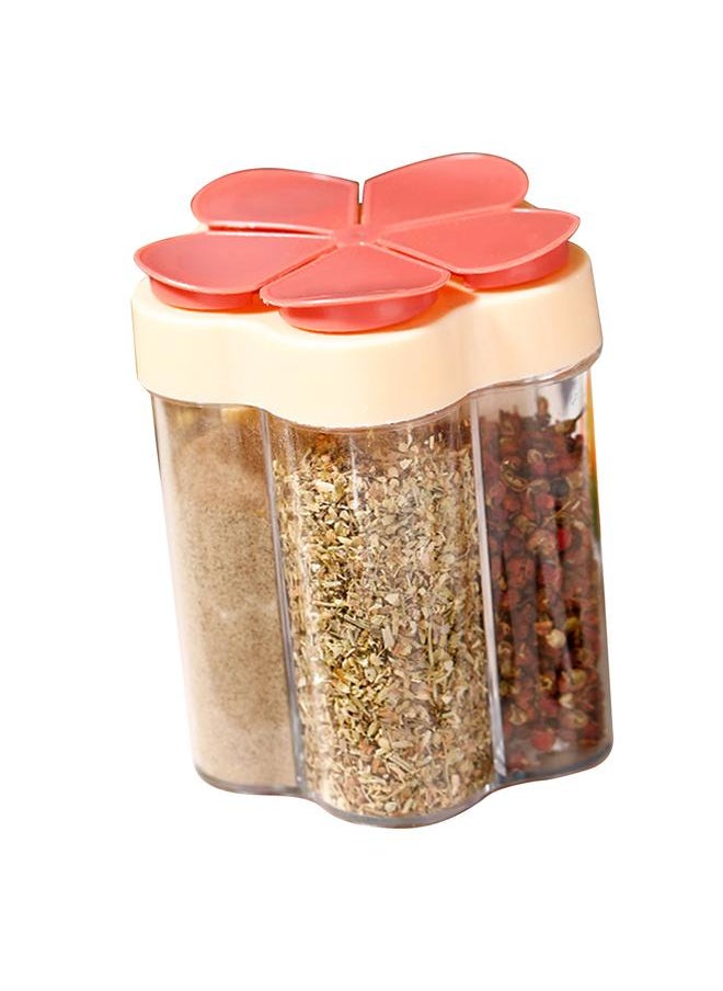 Thoraya 5 In 1 Travel Spice Containers Shaker Jars Clear Plastic Container Jars Airtight Cap for Kitchen Household Camping Red  - Image 2
