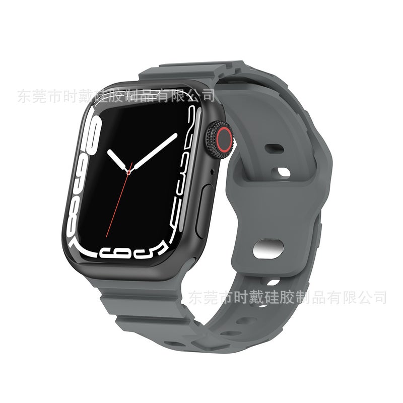 New Breathable Sweat-Proof Silicone Band for Apple Watch 1-8/Ultra Grey 38/40/41