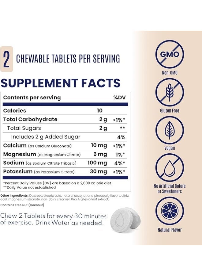 SaltStick Electrolyte FastChews - 60 Coconut Pineapple Chewable Electrolyte Tablets - Salt Tablets for Runners, Sports Nutrition, Electrolyte Chews - 60 Count Bottle - Image 2