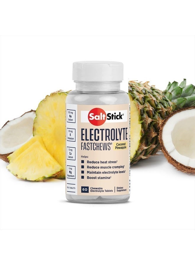 SaltStick Electrolyte FastChews - 60 Coconut Pineapple Chewable Electrolyte Tablets - Salt Tablets for Runners, Sports Nutrition, Electrolyte Chews - 60 Count Bottle - Image 3