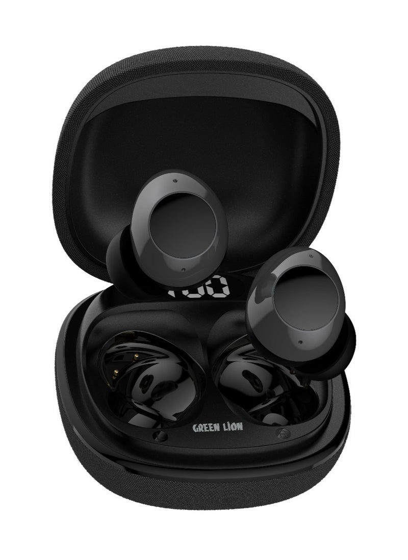GREEN LION Malbun True Wireless Earbuds with ENC and Dual Microphone / Battery Display / Truewireless Headphones / Hands-Free Calling / In-Ear Design - Black  - Image 1