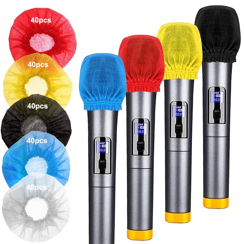 tchrules Disposable Microphone Cover, Non-woven Handheld Microphone Windscreen with Elastic Band, Clean and No-odor Mic Covers for KTV, Interview, Recording Studio, Performance, Speech (set-1) - Image 1