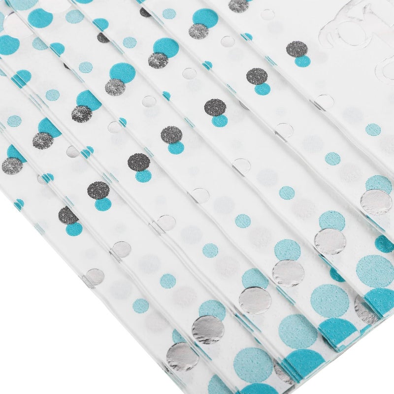 Vicasky Blue Dot Silver Foil Disposable Napkins 40pcs Birthday Party Banquet Decorations - Image 4