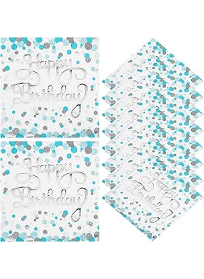 Vicasky Blue Dot Silver Foil Disposable Napkins 40pcs Birthday Party Banquet Decorations - Image 1