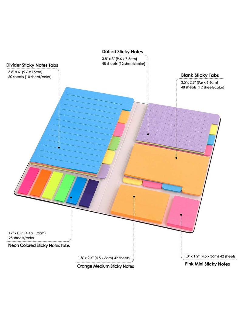 Chielor Chielor Sticky Notes Set, Divider Self-Stick Notes Pads Bundle with Bookmark Index for Planner Journaling Notebook Textbook Calendar, School Home Office Supplies  - Image 2