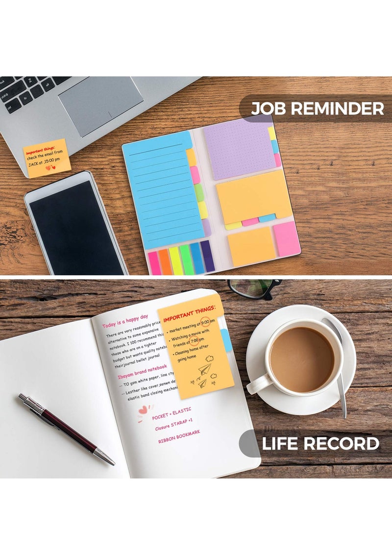 Chielor Chielor Sticky Notes Set, Divider Self-Stick Notes Pads Bundle with Bookmark Index for Planner Journaling Notebook Textbook Calendar, School Home Office Supplies  - Image 5