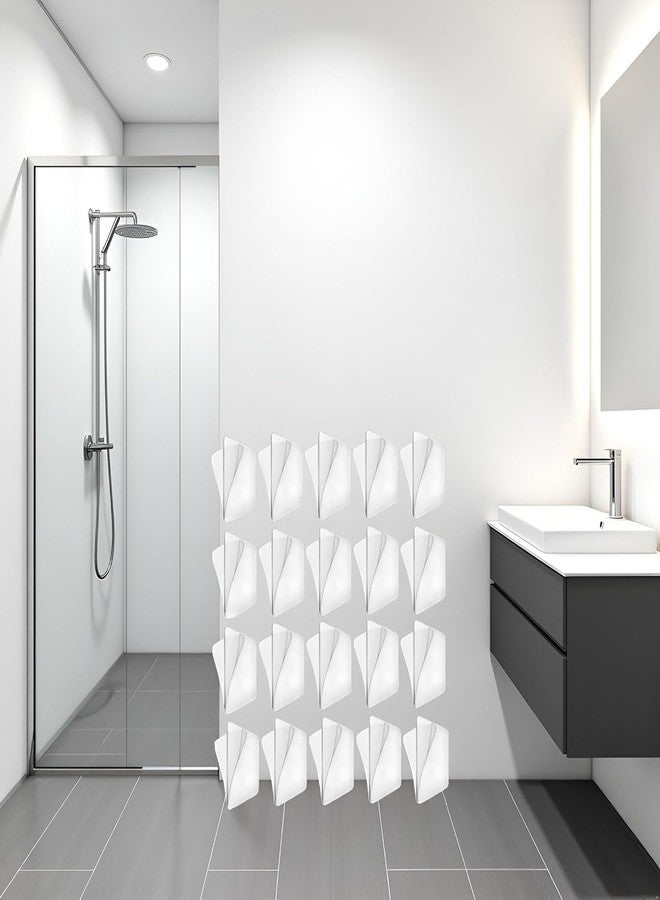 Cauaoa 10Pcs Transparent Wall Mounted Replacement Sticky Pads for Kitchen Bathroom Shower Caddy Organizer Rack Holder Nail Free Adhesive Hooks Bathroom Accessories (Double-Sided Sticker) - Image 2